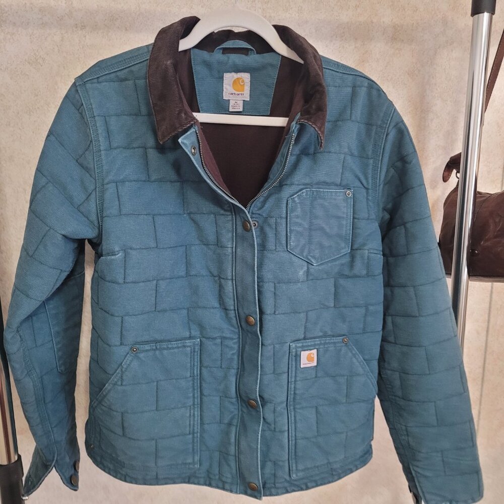 Carhartt Blue Quilted Jacket Womens Size M New Hope Teal - Picture 2 of 15